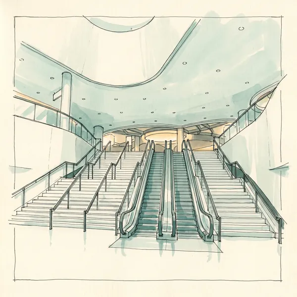 Marble staircase in the Parq Vancouver atrium