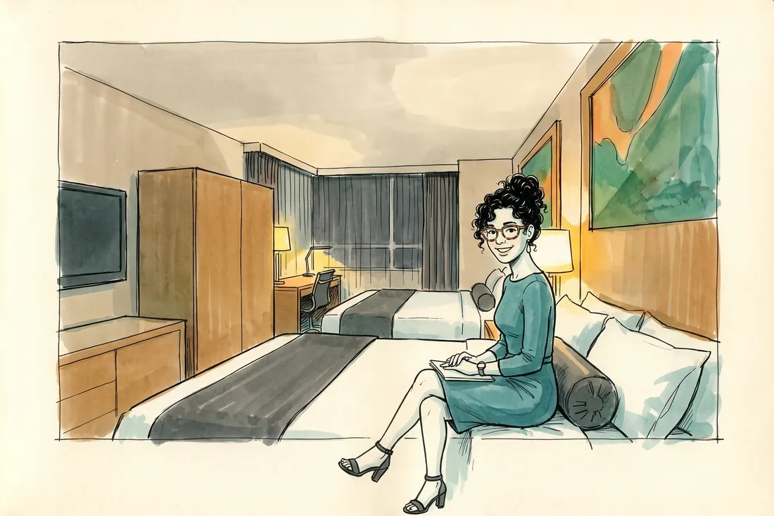 A two-bed guest room at the River Rock hotel
